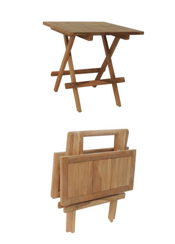 teak small square side table